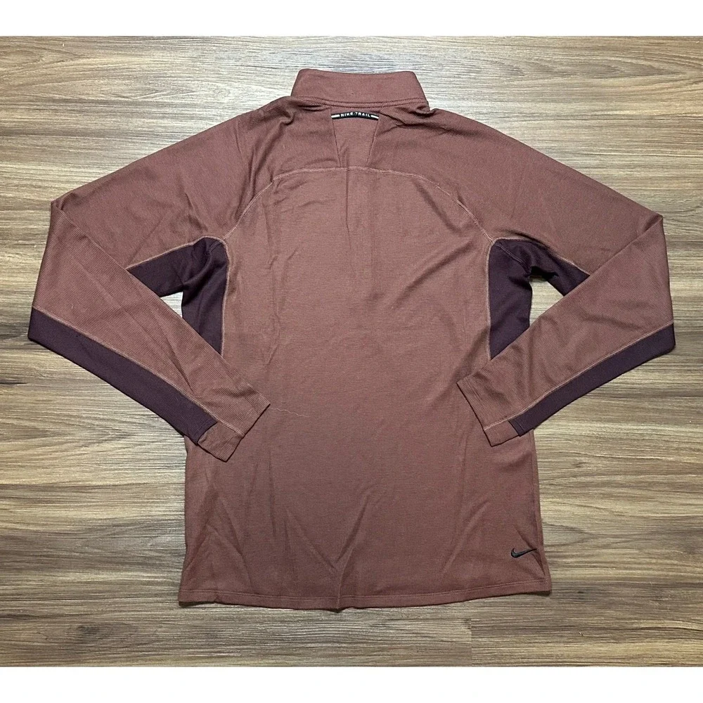 Nike Trail Mens Dri-FIT Half Zip Running Pullover Brown (FV9994-218) Sz S
